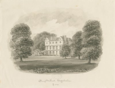 Broughton Hall: szépia rajz alkotó: John Buckler