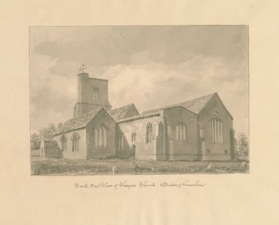 Buckinghamshire – Chenies templom: szépia rajz, 1824 alkotó: John Buckler