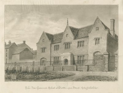 Burton-upon-Trent - Gimnázium: szépia rajz alkotó: John Buckler