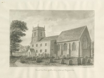 Bushbury templom: szépia rajz, 1845 alkotó: John Buckler