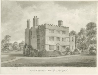 Butterton Hall: szépia rajz, 1844 alkotó: John Buckler