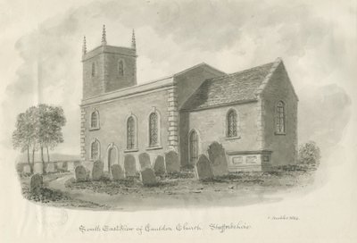Cauldon templom: szépia rajz, 1844 alkotó: John Buckler