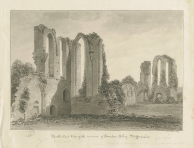 Croxden Abbey: szépia rajz alkotó: John Buckler