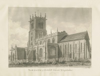 Eccleshall templom: szépia rajz alkotó: John Buckler