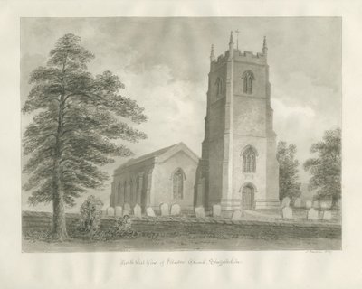 Ellastone templom: szépia rajz, 1847 alkotó: John Buckler