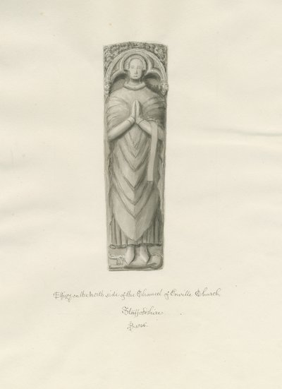 Enville templom - Effigy: szépia rajz alkotó: John Buckler