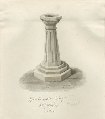 Font in Calton Chapel – most „St. Mária-templom
