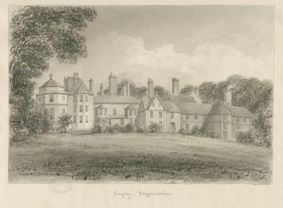 Hagley Hall: szépia rajz, 1814 alkotó: John Buckler