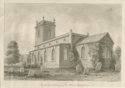 Ingestre templom: szépia rajz alkotó: John Buckler