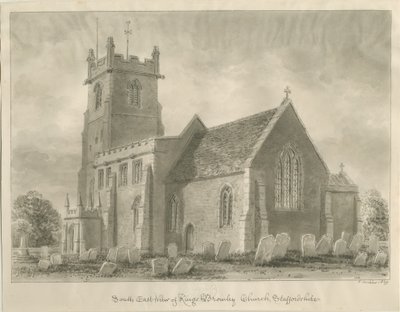 Kings Bromley templom: szépia rajz, 1839 alkotó: John Buckler