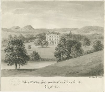 Póréhagyma – Ball Haye Hall: szépia rajz, 1844 alkotó: John Buckler