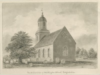 Marchington Church: szépia rajz alkotó: John Buckler