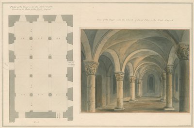 Oxfordshire – Oxford – Szent Péter kriptája a keleti templomban, 1803 alkotó: John Buckler