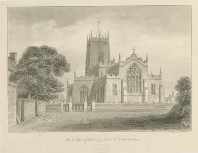Penkridge templom: szépia rajz alkotó: John Buckler