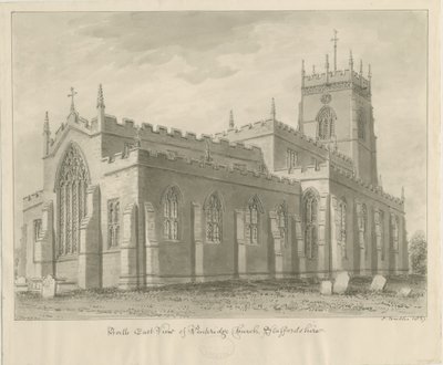 Penkridge templom: szépia rajz, 1837 alkotó: John Buckler