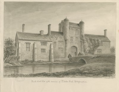 Pillaton Hall: szépia rajz alkotó: John Buckler