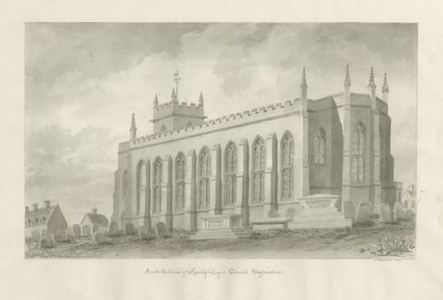 Rowley Regis templom: szépia rajz, 1847 alkotó: John Buckler