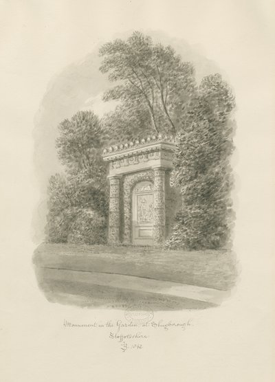 Shugborough - Emlékmű: szépia rajz alkotó: John Buckler