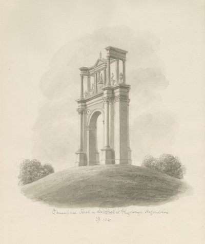 Shugborough - Diadalív: szépia rajz alkotó: John Buckler