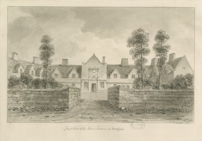 Stafford - Alms Houses: szépia rajz alkotó: John Buckler