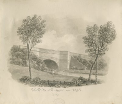 Stafford – Bridgefordi híd: szépia rajz alkotó: John Buckler