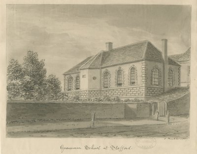 Stafford – Gimnázium: szépia rajz, 1837 alkotó: John Buckler