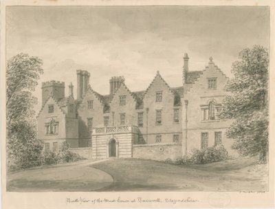 Tamworth - The Moat House: szépia rajz alkotó: John Buckler