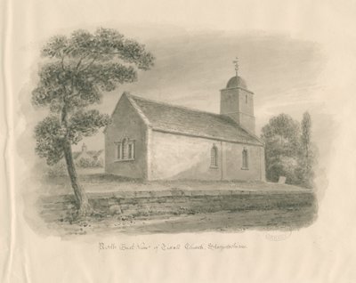 Tixall templom: szépia mosás rajz, nd [?1841] alkotó: John Buckler