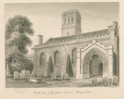 Trentham templom: szépia mosás rajza, 1840 alkotó: John Buckler
