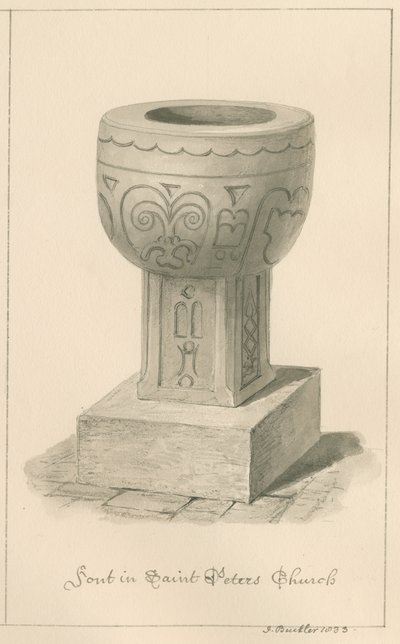 Worcestershire - Droitwich - Szent Péter-templom Betűtípus: szépia rajz, 1833 alkotó: John Buckler