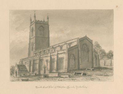 Yorkshire – Skipton templom: szépia rajz, 1818 alkotó: John Buckler