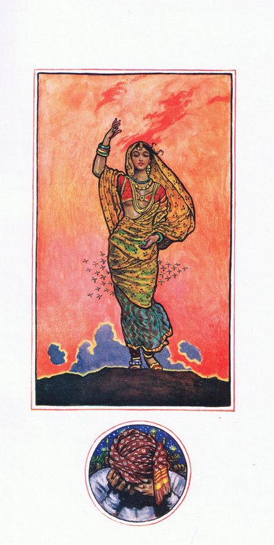Muhammad Akram visszaemlékezése, illusztráció a Káma kertjéből (és más dalszöveg Indiából), 1920 alkotó: John Byam Liston Shaw