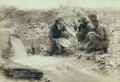 Aranymosás és -mosás, Rockerville, 1889 alkotó: John C. H. Grabill
