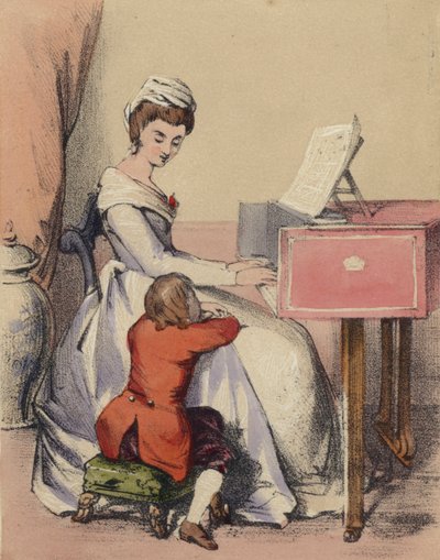 Marie Antoinette a Dauphinnak, XVI. Lajos király fiának énekel alkotó: John Callcott Horsley