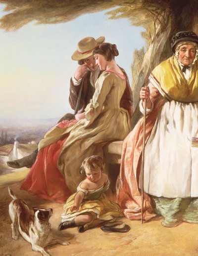 Ifjúság és kor, részlet a szerelmesekről (59345 részlet) alkotó: John Callcott Horsley