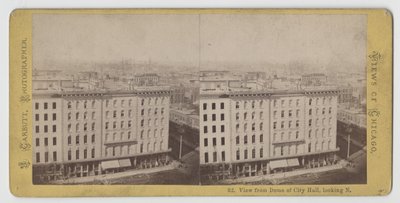 Sztereográfia a városháza kupolájából északra nézve, az 1871-es chicagói tűzvész előtt alkotó: John Carbutt