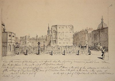 Kilátás a régi Newgate börtön maradványaira alkotó: John Carter