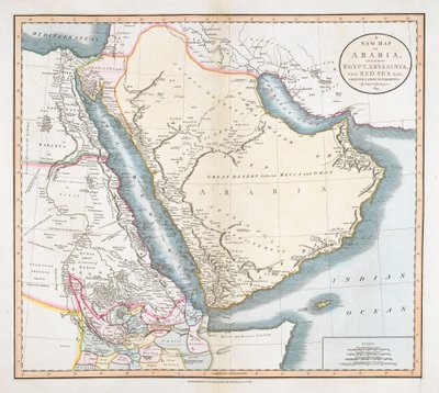 Egy új térkép Arábiáról, Egyiptommal, Abesszíniával, a Vörös-tengerrel amp; c. amp; c. a legújabb hatóságoktól. alkotó: John Cary