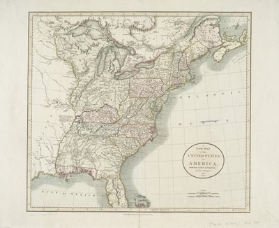 Az Amerikai Egyesült Államok új térképe a legújabb hatóságoktól, 1806-ból alkotó: John Cary