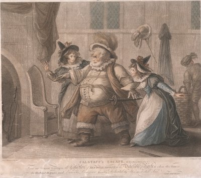 Falstaff szökése – „The Merry Wives of Windsor”, IV. felvonás, II. jelenet alkotó: John Chapman