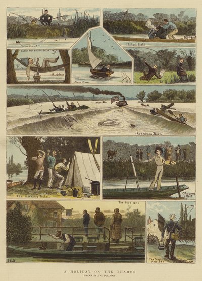Nyaralás a Temzén (chromolitho) alkotó: John Charles (after) Dollman