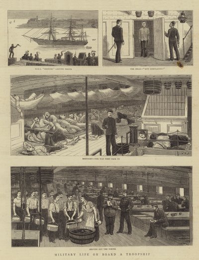 Katonai élet egy hadihajó fedélzetén alkotó: John Charles Dollman