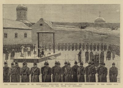 A nihilista perek Szentpéterváron, Kvjatkovszkij és Presznyakov kivégzése a Péter Pál erődben 1880. november 5-én alkotó: John Charles Dollman
