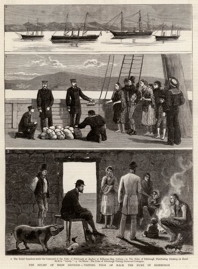 Az ír szorongás enyhítése, HRH, Edinburgh hercegének látogatása alkotó: John Charles Dollman