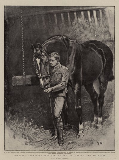 Elvtársak, Shurlock trombitás, az 5. Lancers és a lova alkotó: John Charlton