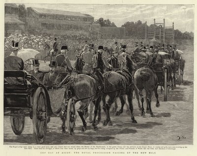 Kupanap Ascotban, a Royal Procession áthalad a New Mile-on alkotó: John Charlton