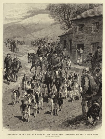Rókavadászat északon, a North Tyne-i rókakutyák találkozása a Border Hillsben alkotó: John Charlton