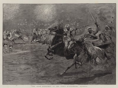 Az arab lovasok a párizsi Hippodromban, Olympia alkotó: John Charlton