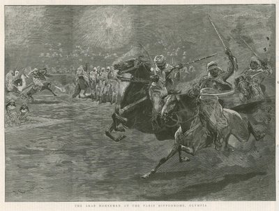 Az arab lovasok a párizsi Hippodromban, Olympia alkotó: John Charlton