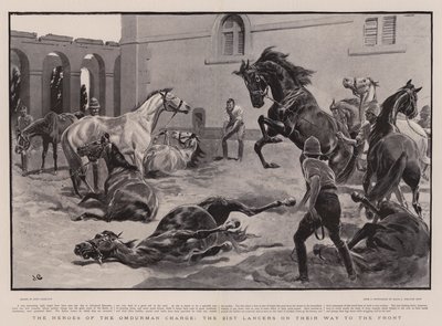 Az Omdurman Charge hősei, a 21. Lancers a front felé alkotó: John Charlton